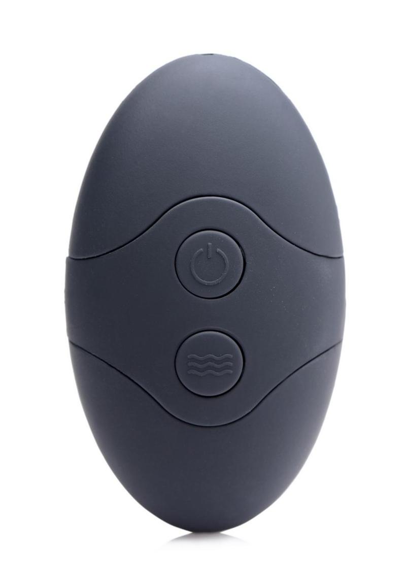 Thump-It Rechargeable Silicone Thumping Anal Plug with Remote Control - Black - Medium