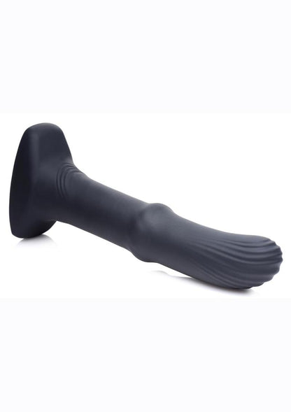 Thunder Plugs Sliding Shaft Silicone Rechargeable Anal Plug with Remote Control - Black