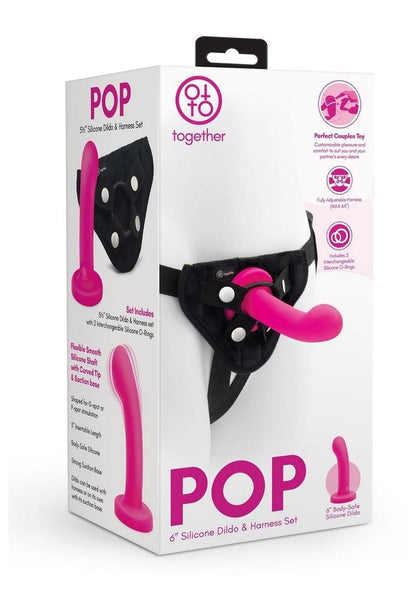 Together Toys Pop Silicone Dildo 5.5in and Harness