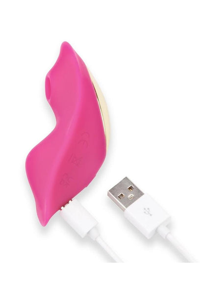 Together Toys Suck N' Go Rechargeable Silicone Clitoral Stimulator with Remote - Pink/White