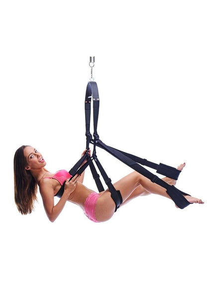 Trinity Vibes 360 Spinning Sex Swing Packaged - Black