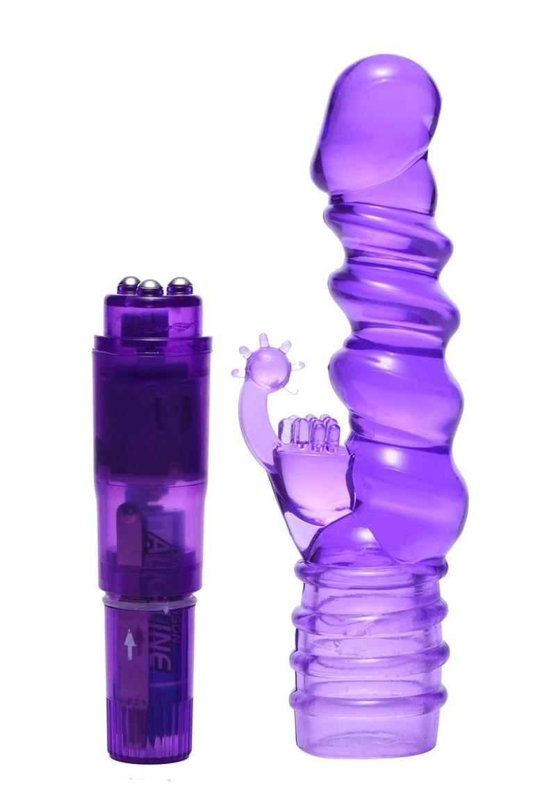 Trinity Vibes Royal Rocket Ribbed Rabbit Vibrator - Purple