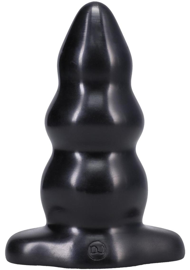 Triple Ripple Butt Plug - Black - Large