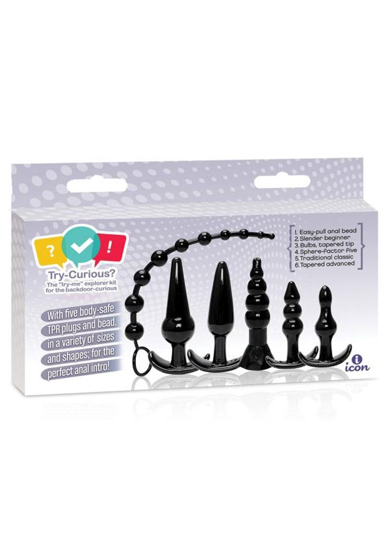 Try-Curious Anal Plug Kit - Black