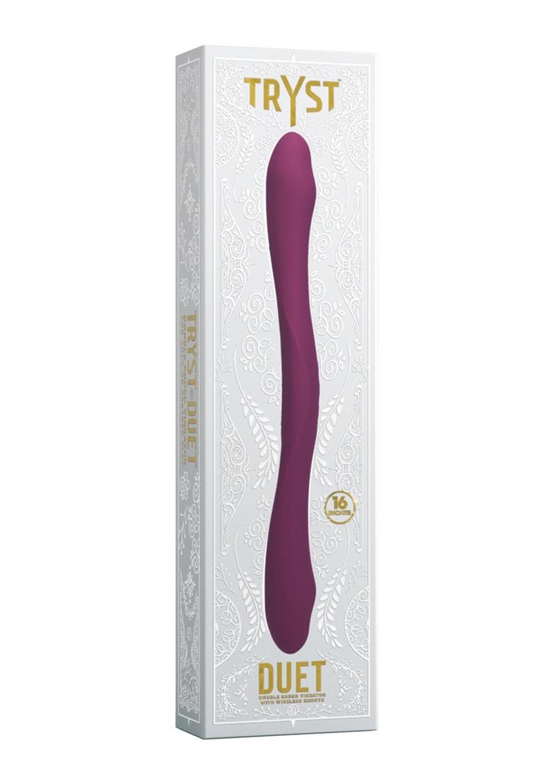 Tryst Duet Rechargeable Silicone Double End Vibrator with Remote Control - Pink