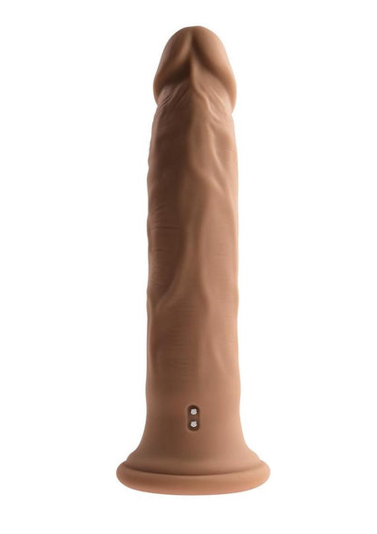 Twirl Jam Silicone Rechargeable Vibrating Dildo with Remote - Chocolate