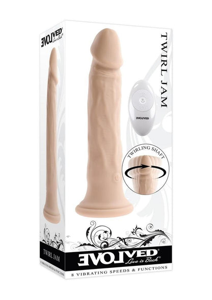 Twirl Jam Silicone Rechargeable Vibrating Dildo with Remote