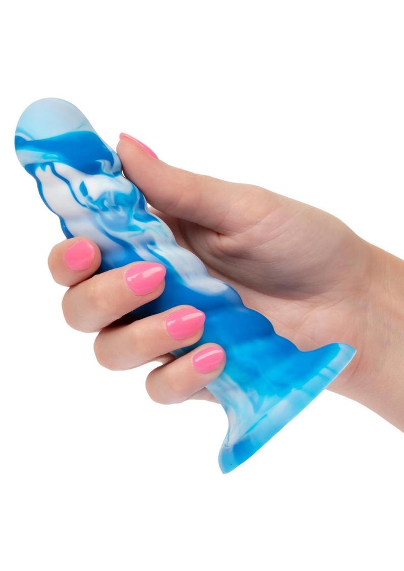 Twisted Love Twisted Ribbed Probe Silicone Anal Probe - Blue