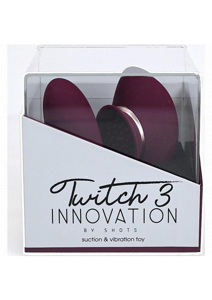 Twitch 3 Silicone Rechargeable Suction and Tongue Vibrator - Burgundy/Red