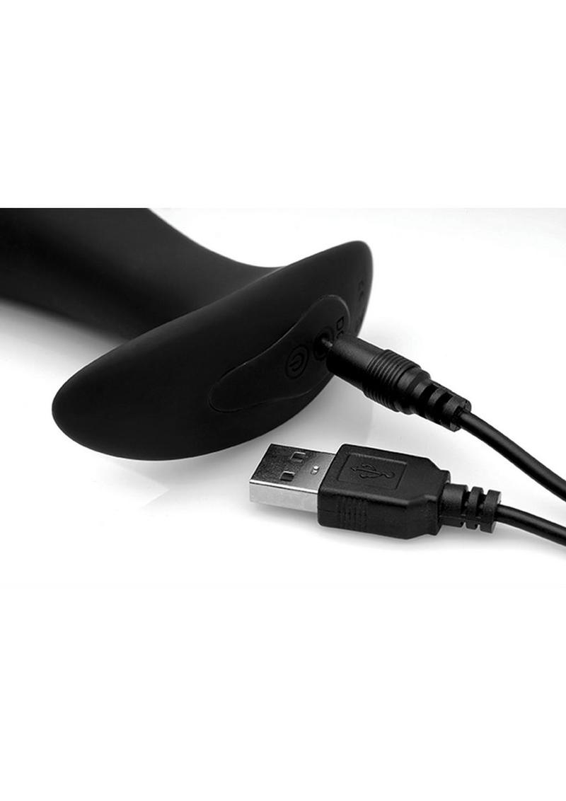 Under Control Rechargeable Silicone Prostate Vibrator with Remote Control - Black