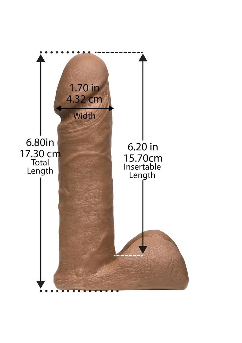 Vac-U-Lock Ultraskyn Dildo - Chocolate - 6in