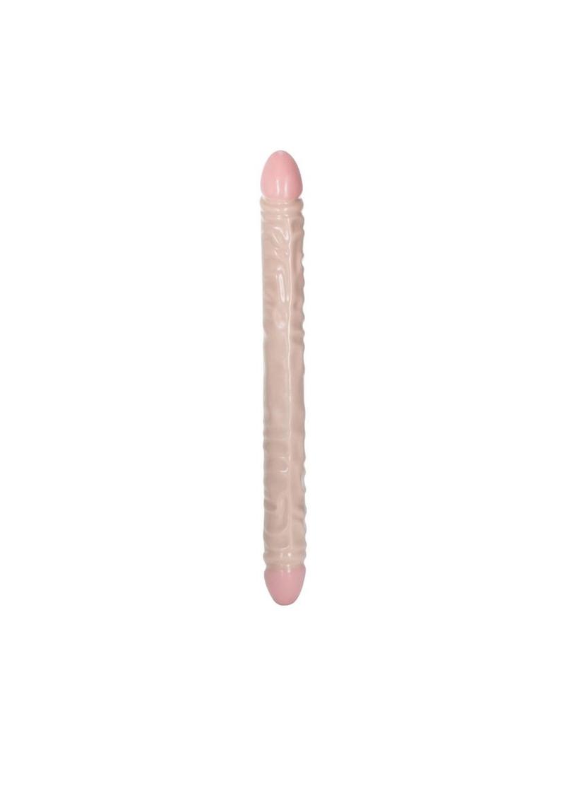 Vanilla Duo Veined Double Dildo - Ivory/Vanilla - 18in