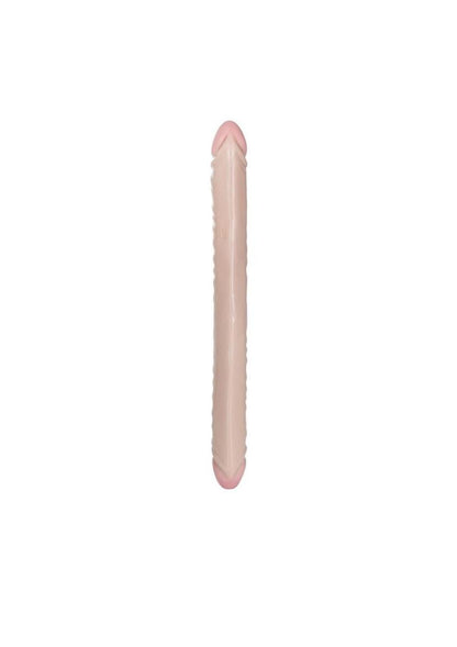 Vanilla Duo Veined Double Dildo - Ivory/Vanilla - 18in