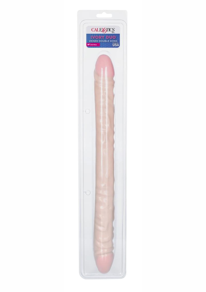 Vanilla Duo Veined Double Dildo