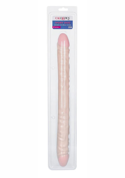 Vanilla Duo Veined Double Dildo