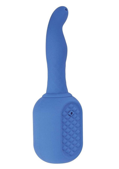 Vibrating Douche Rechargeable Silicone Anal Douche - Blue