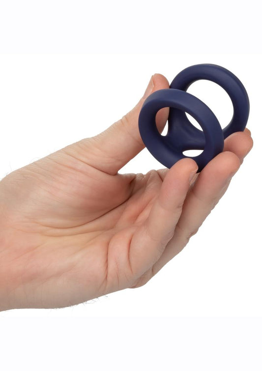 Viceroy Dual Ring Silicone Cock Ring - Blue