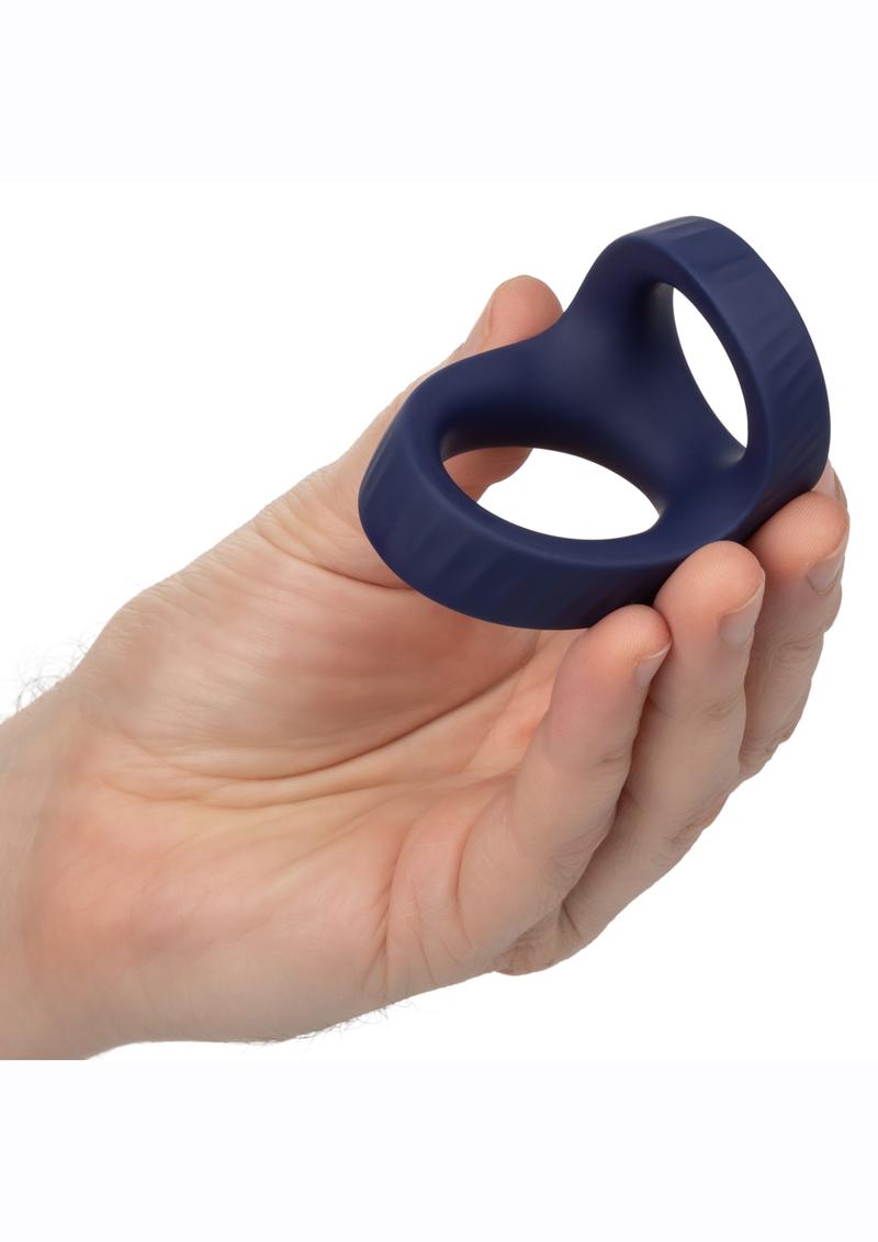 Viceroy Max Dual Ring Silicone Cock Ring - Blue