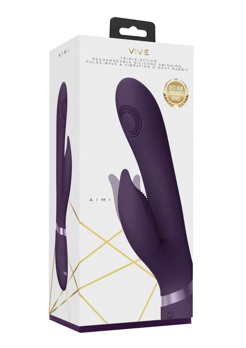 Vive Aimi Rechargeable Silicone Pulse Wave and Vibrating G-Spot Rabbit