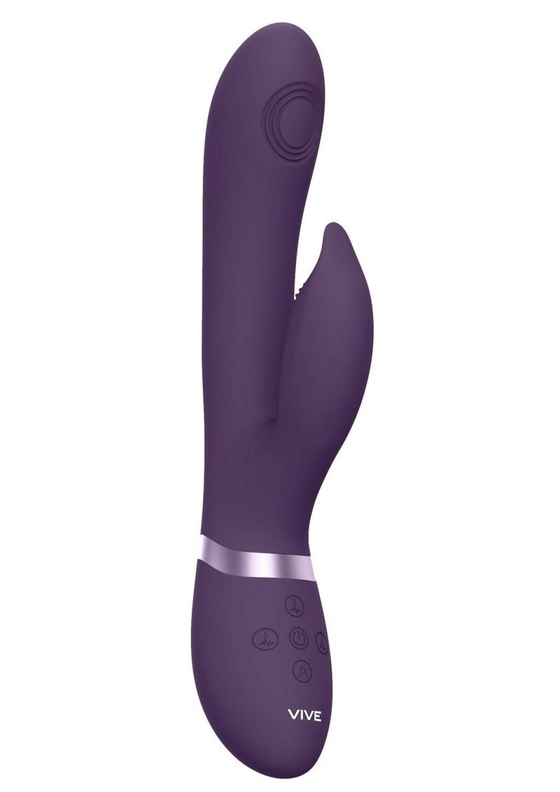 Vive Aimi Rechargeable Silicone Pulse Wave and Vibrating G-Spot Rabbit - Purple