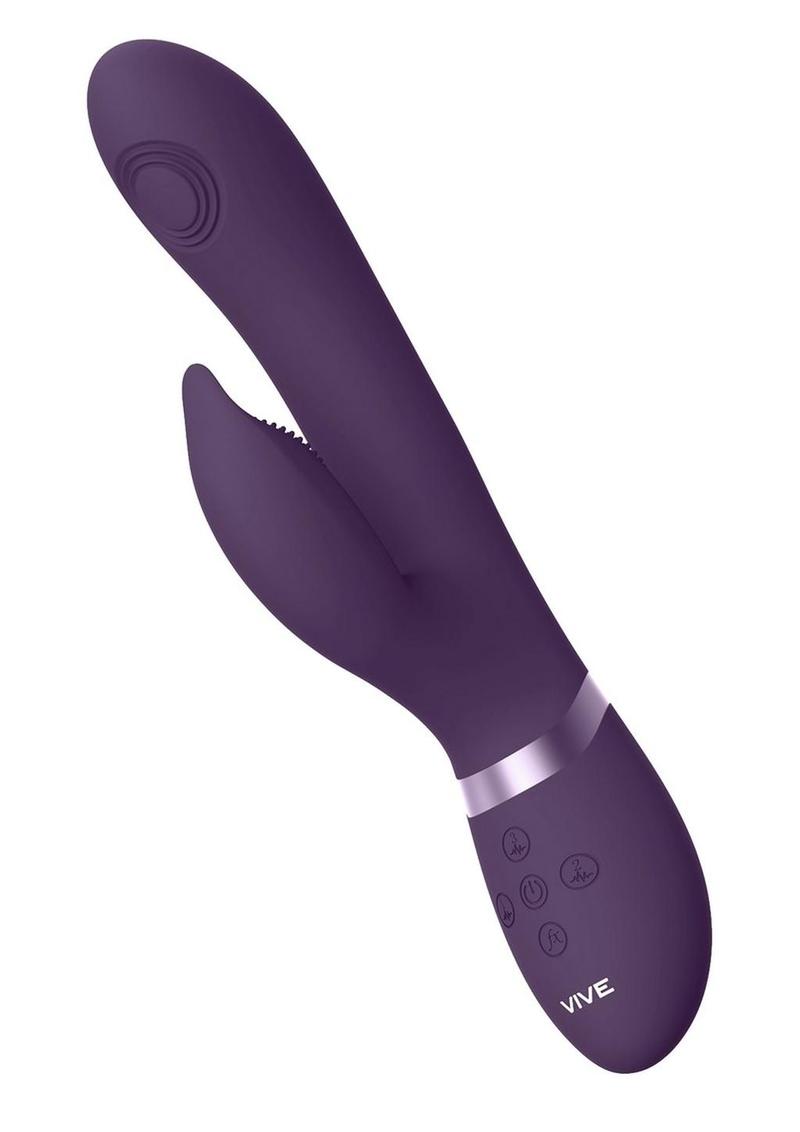 Vive Aimi Rechargeable Silicone Pulse Wave and Vibrating G-Spot Rabbit - Purple