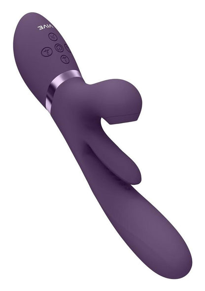 Vive Ena Rechargeable Silicone Triple Motor Thrusting G-Spot with Flapper and Air Wave Clit Stimulation Vibrator