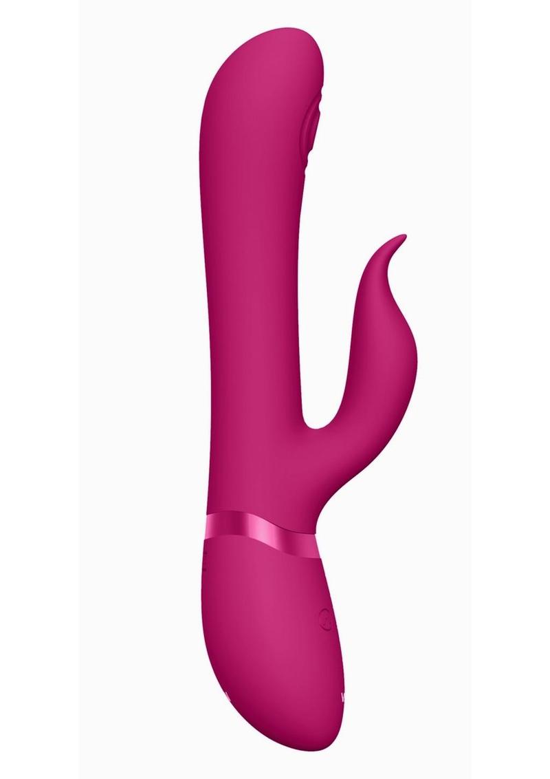 Vive Etsu Rechargeable Silicone Pulse Wave G-Spot Rabbit and Clitroal Stimulator - Pink