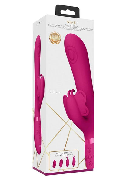 Vive Etsu Rechargeable Silicone Pulse Wave G-Spot Rabbit and Clitroal Stimulator