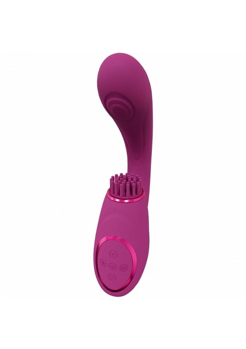 Vive Gen Rechargeable Silicone Triple Motor G-Spot Vibrator with Pulse Wave - Pink