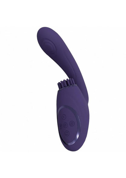 Vive Gen Rechargeable Silicone Triple Motor G-Spot Vibrator with Pulse Wave - Purple