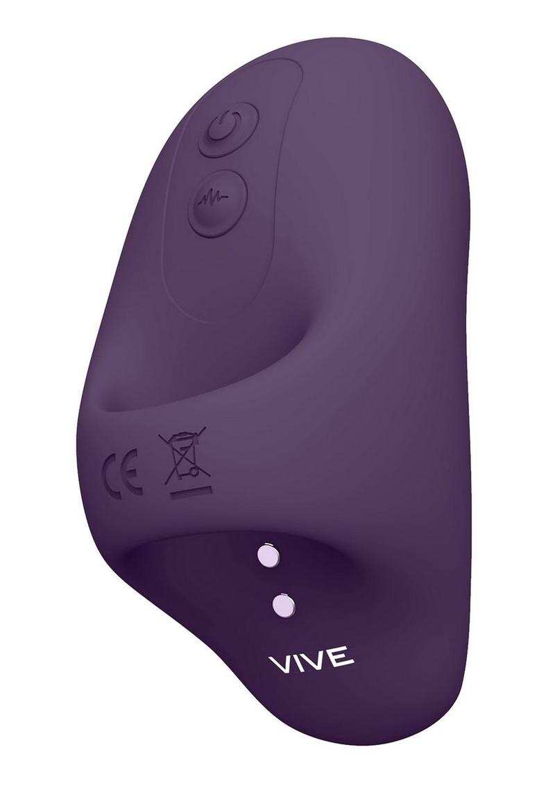 Vive Hana Rechargeable Silicone Pulse Wave Finger Vibrator - Purple