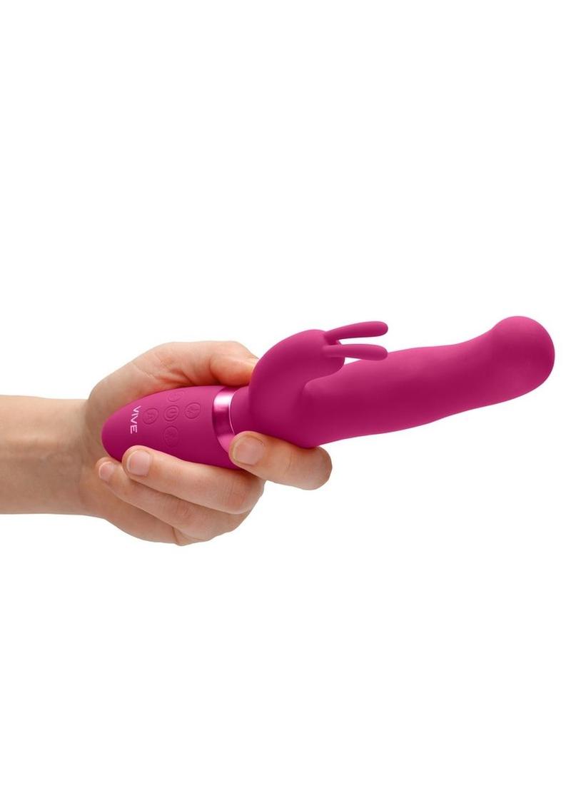 Vive Izara Triple Action Rechargeable Silicone Rotating Beaded G-Spot Rabbit Vibrator