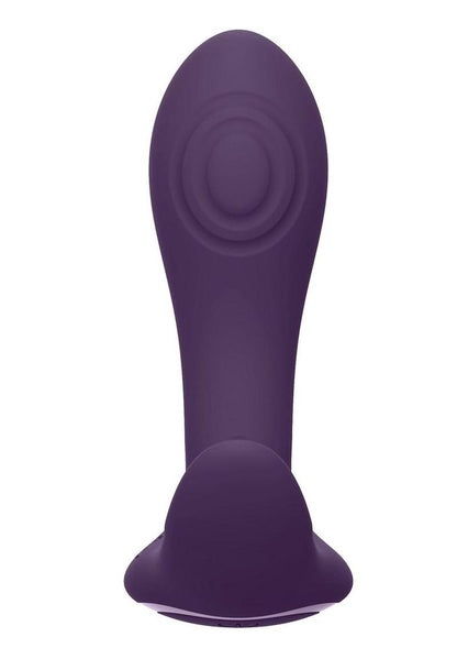 Vive Kata Rechargeable Silicone Pulse Wave and Vibrating Double Penetration Vibrator - Purple