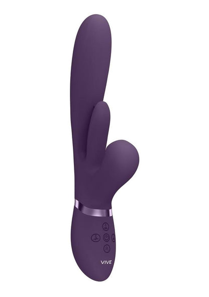 Vive Kura Rechargeable Silicone Triple Motor Thrusting G-Spot with Flapper and Air Wave Clit Stimulation Vibrator