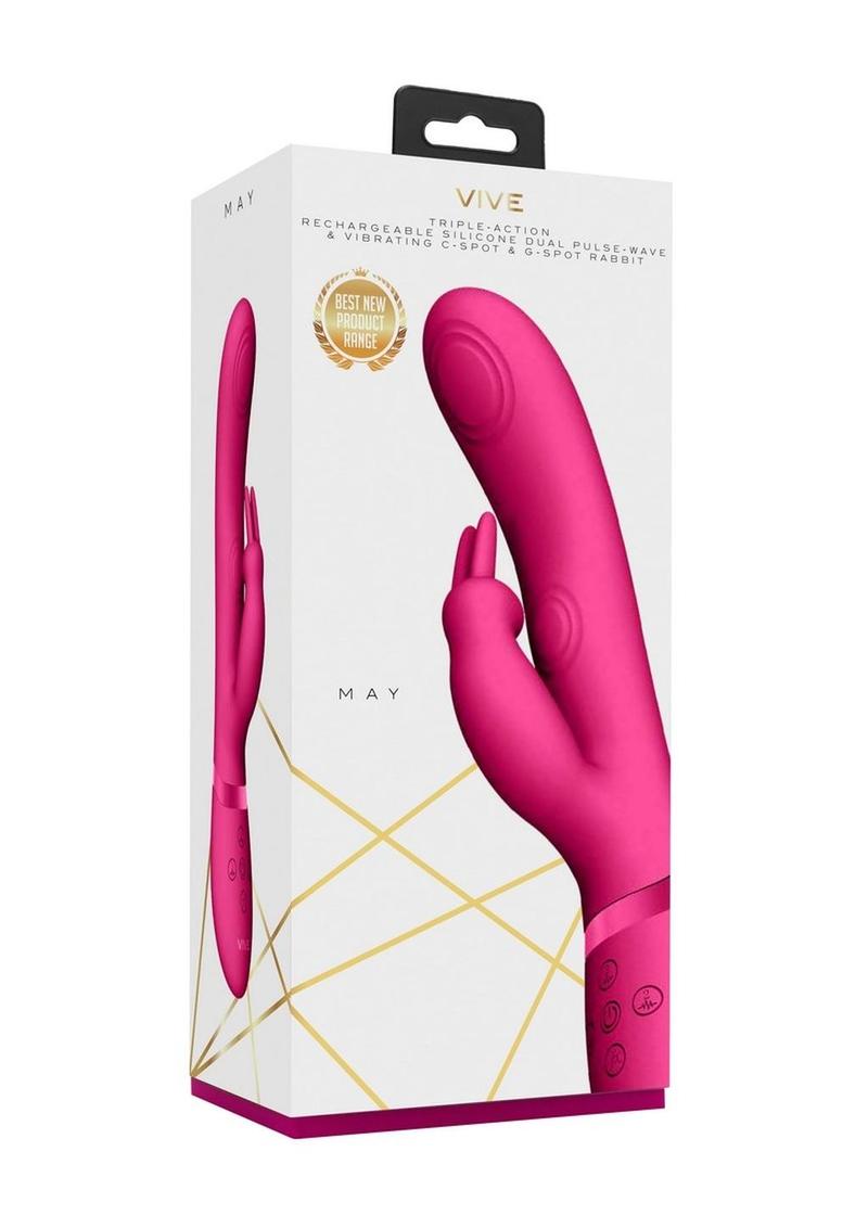 Vive May Dual Pulse-Wave and Vibrating C-Spot and G-Spot Rechargeable Silicone Rabbit