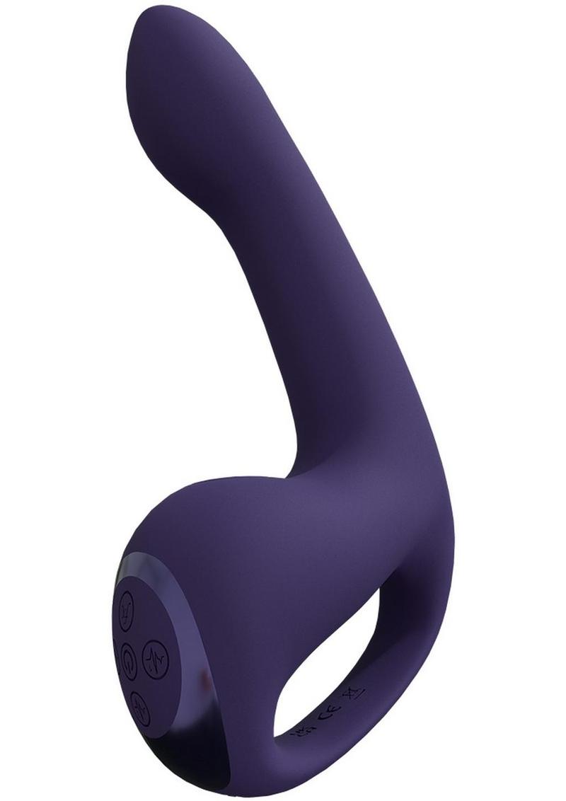 Vive Riko Rechargeable Silicone Triple Motor Thumper with Finger Motion Vibrator - Purple