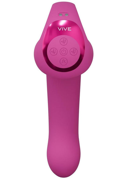 Vive Riko Rechargeable Silicone Triple Motor Thumper with Finger Motion Vibrator - Pink