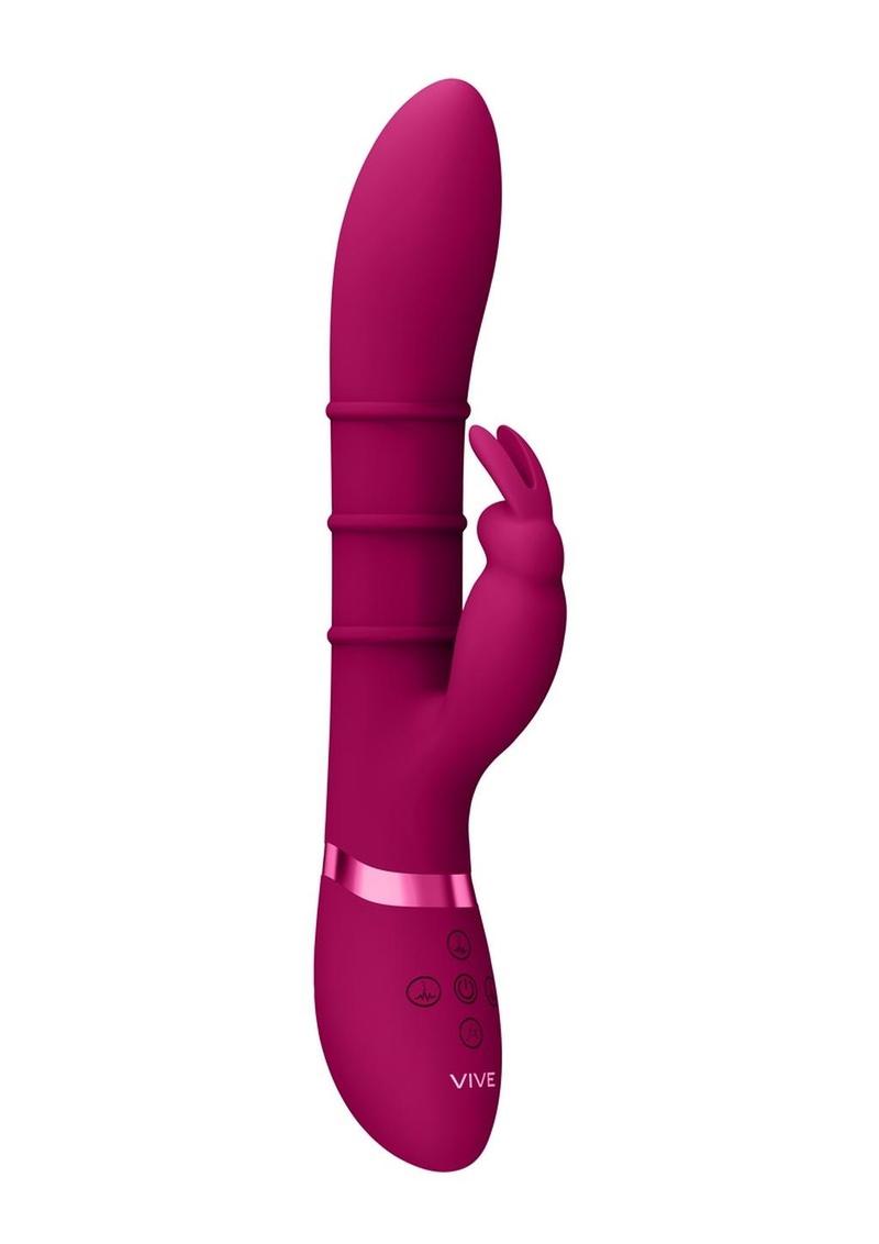 Vive Kura Rechargeable Silicone Triple Motor Up and Down Vibrating Triple Ring Rabbit