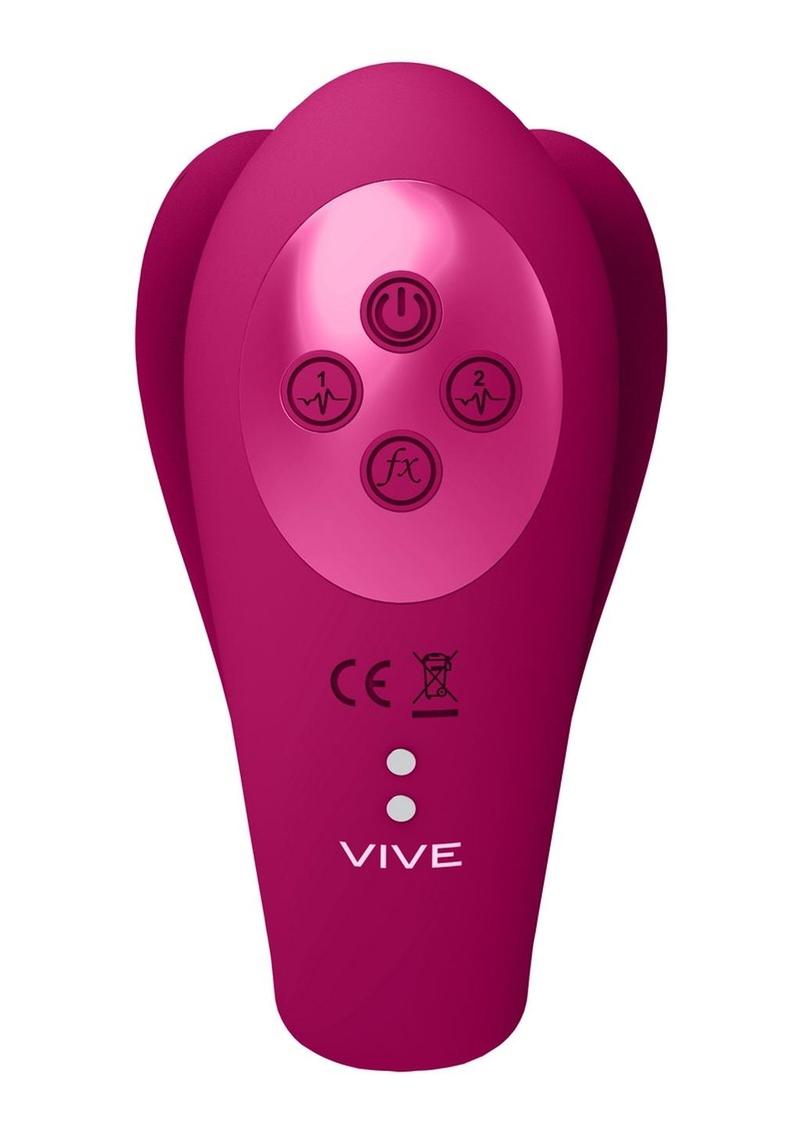 Vive Yoko Rechargeable Silicone Tripe Motor Dual Prongs with Clitoral Pulse Wave Vibrator