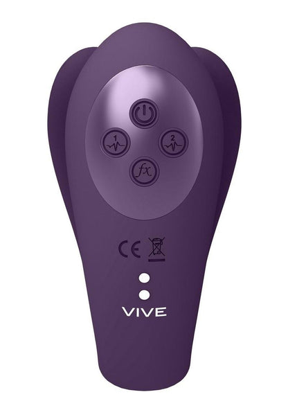 Vive Yoko Rechargeable Silicone Tripe Motor Dual Prongs with Clitoral Pulse Wave Vibrator