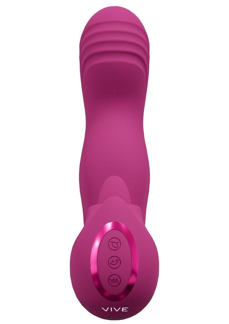 Vive Riko Rechargeable Silicone Triple Motor G-Spot Finger Motion Vibrator - Pink