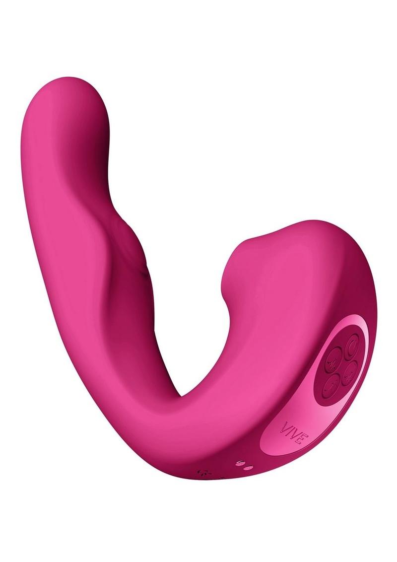 Vive Zaki Air Wave Pulse Wave and G-Spot Rechargeable Silicone Vibrator - Pink