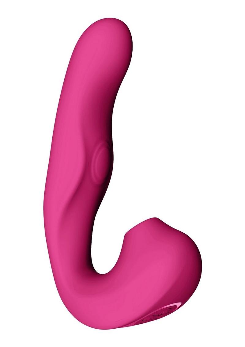 Vive Zaki Air Wave Pulse Wave and G-Spot Rechargeable Silicone Vibrator - Pink