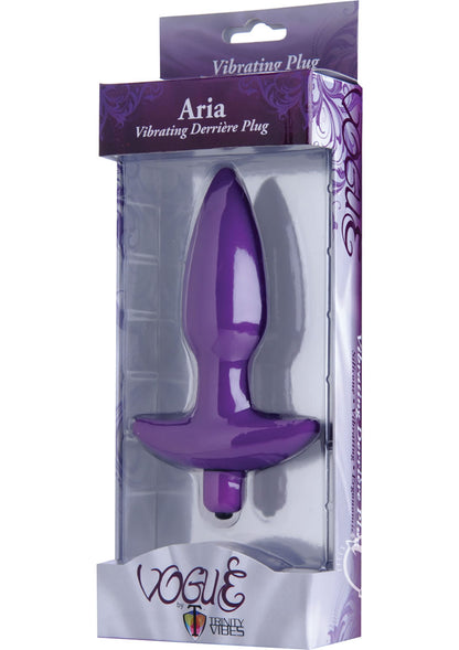 Vogue Aria Vibrating Silicone Anal Plug - Purple - Medium