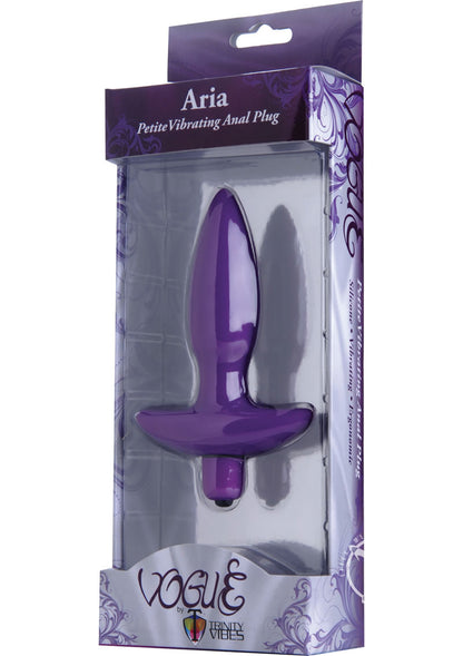 Vogue Aria Vibrating Silicone Anal Plug - Purple - Small