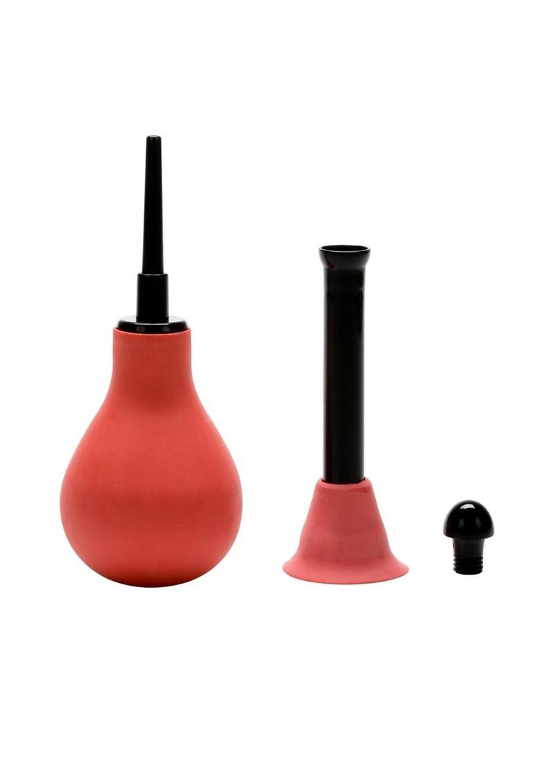 Vulcanite Anal Douche - Black/Red