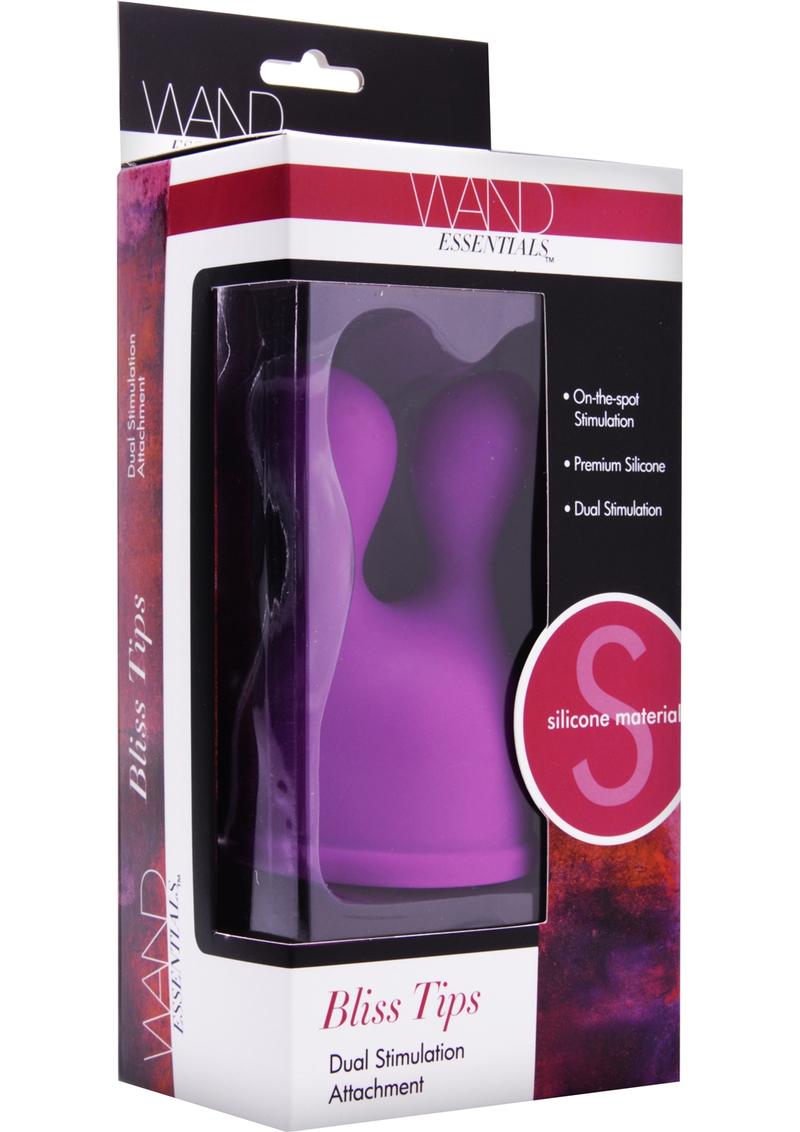 Wand Essentials Bliss Tips Dual Stimulation Silicone Attachment - Purple