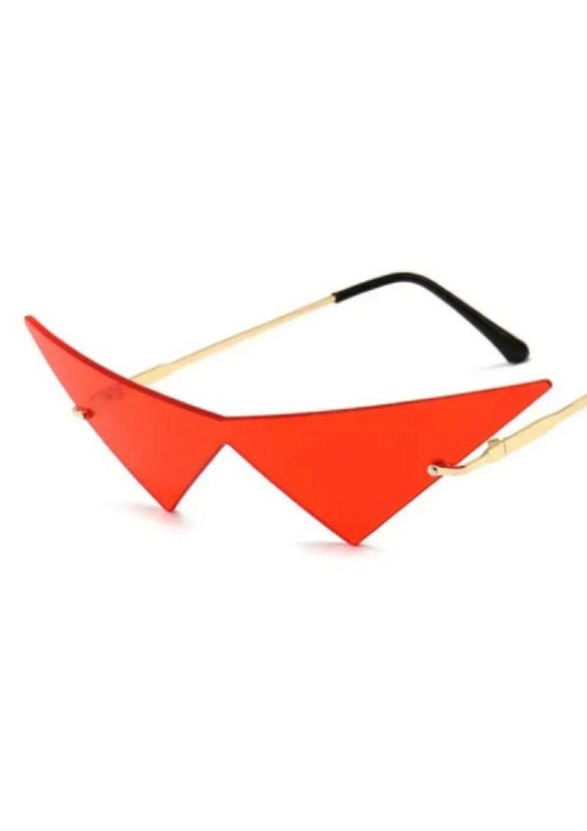 Warm Human Red Flag Blinder Triangle Glasses - Red