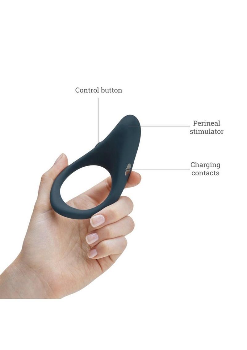 We-Vibe Verge Rechargeable Silicone Vibrating Perineum Cock Ring - Grey/Slate