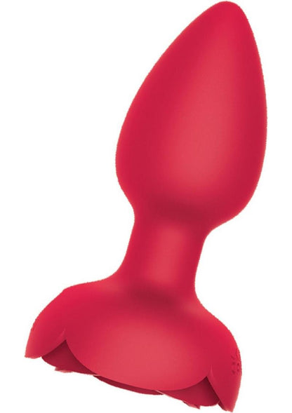 Wet Dreams Rosebud Tushy Light Silicone Butt Plug - Red